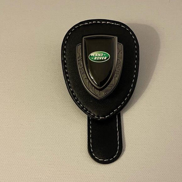 Land Rover Sunglass Holder for Car with Logo Black PU Leather NWT - Picture 1 of 9